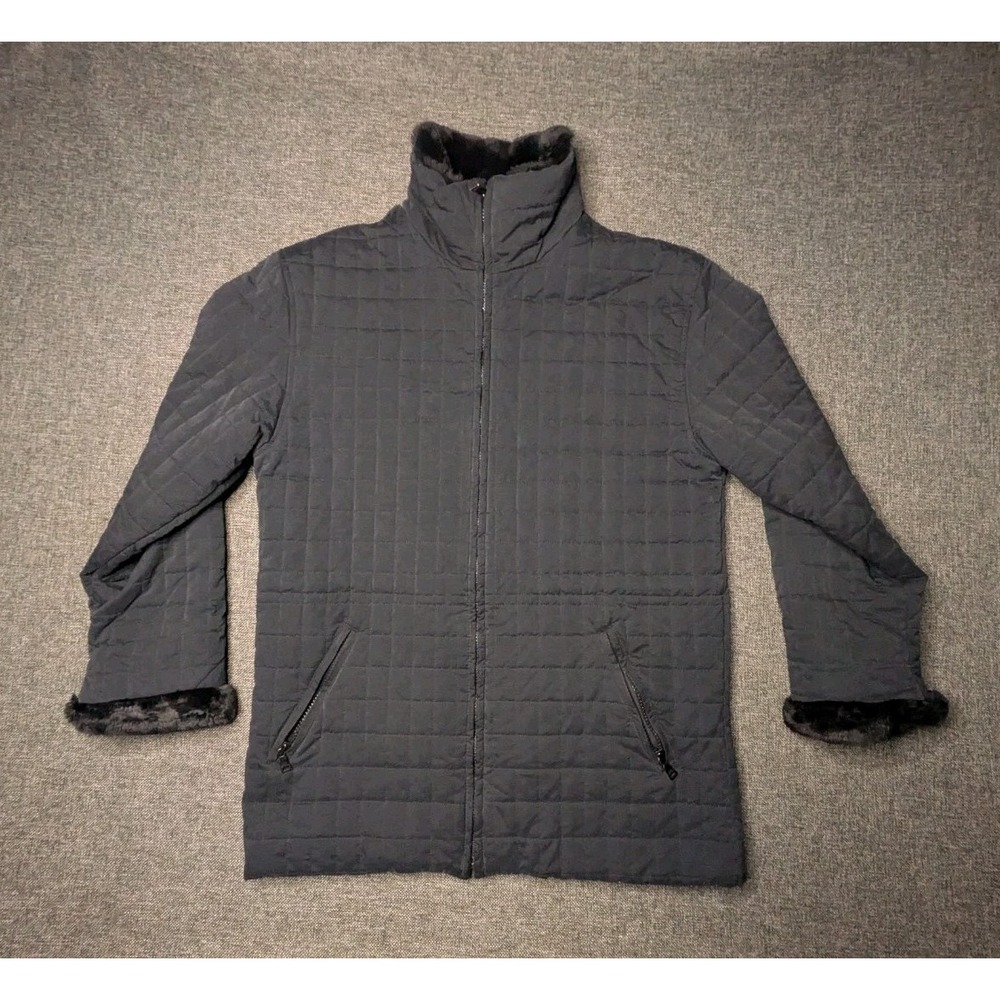 Marc New York Andrew Marc Mens Black Quilted Lined Full Zip Jacket Size XS/S